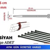 Pemsan (50 Adet) 45cm X 8mm Plastik Cırt Kelepçe ( Kablo Bağı) Siyah Ean- 2060219021942