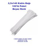 Pemsan Klips Kablo Bağı 2.5X140 Beyaz (100Lü Paket) Kablo Cırdı