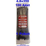 Pemsan Klips Kablo Bağı 4.8X350 Siyah (100Lü Paket) Kablo Cırdı