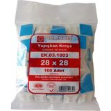 Pemsan Yapışkan Kare Kroşe 28X28 Beyaz (100Lü Paket)