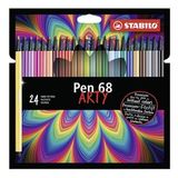 Pen 68 Arty - Keçe Uçlu Boya Kalemi - 24'lü Paket - Çeşitli Renkler