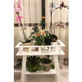 PenaHome Modern Çiçeklik Sehpa Çiçeklik Beyaz Ahşap Çiçeklik