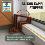 Pencere - Balkon Kapı Stoperi Kahverengi Plastik Katı Malzeme 10,5 cm x 7,9 cm x 3,5 cm 1 Adet