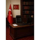 Pencere Bayrak Makam Türk Bayrağı ve Gümüş Kaplama Direk | 100x150 cm Bayrak Boyutu