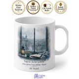Pencere Camı Yağmur Damlaları Hüzün Temalı Baskılı Porselen Kupa Bardak Hediye
