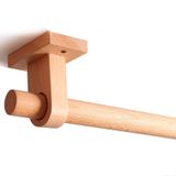 Pencere için 29 mm Ahşap Perde Çubuğu, 2 Destek Braketi ve Vidalı Dekoratif Tek Çubuk, Yatak Odası, Mutfak, Ofis için Sağlam Perde Çubuğu, Uzunluk 140 cm
