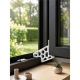 Pencere - Kapı Sabitleyici Stoper / Rüzgar Önleyici Cam Tutucu - Desenli Modern Pencere Stoper - Kapı Durdurucu - Beyaz