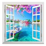 Pencere Poster Duvar Kağıdı Assos Yapışkanlı Sticker