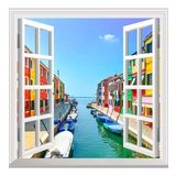 Pencere Poster Duvar Kağıdı Burano Yapışkanlı Sticker