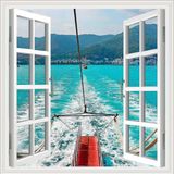 Pencere Poster Duvar Kağıdı Deniz Dağ Yapışkanlı Sticker