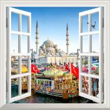 Pencere Poster Duvar Kağıdı Eminönü Yapışkanlı Sticker