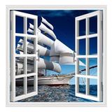 Pencere Poster Duvar Kağıdı Gemi Yapışkanlı Sticker