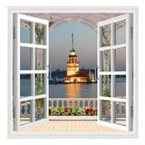 Pencere Poster Duvar Kağıdı Kız Kulesi Yapışkanlı Sticker