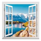 Pencere Poster Duvar Kağıdı Monte Bianco Yapışkanlı Sticker