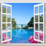 Pencere Poster Duvar Kağıdı Paradise Yapışkanlı Sticker