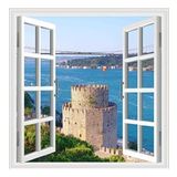 Pencere Poster Duvar Kağıdı Rumeli Hisarı Yapışkanlı Sticker