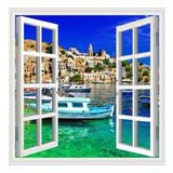 Pencere Poster Duvar Kağıdı Yunanistan Yapışkanlı Sticker