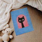 Penceredeki Siyah Kedi Çocuk Odası Duvar Posteri Çerçeveli Tablo Duvar Dekorasyonu - 30 x 40 - Çerçevesiz Poster