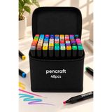 pencraft 48’li Profesyonel Marker Kalem Seti, Çift Uçlu Tasarım Eskiz ve Boyama Kalemleri