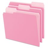 Pendaflex İki Tonlu Renkli Dosya Klasörleri, A4 Boy, 1/3 Kesim, Pembe, 100'lü Paket