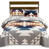PENDLETON 29271 Explorer Tam Kraliçe Yorgan Seti Yumuşak Pamuklu Yatak Örtüsü Rustik Makinede Yıkanabilir Yatak Örtüsü Lüks Örtü Seti Rahat Hafif Yorgan ve Yastık Kılıfı Seti, Tam/Kraliçe, Gri