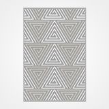 Penelope Gri Geometrik Modern Geometrik Etnik Desenli Boho Makinada Yıkanabilir Hafif Hav Toz Vermez Leke Tutmaz Kaymaz Taban Dijital Makine Baskı Halı Oturma Odası Salon Yolluk Koridor Mutfak Halısı