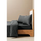Penelope Plume Serisi 240x220 cm Antrasit Pamuk Saten Nevresim Seti