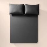 Penelope Pure Serisi 100x200 cm Antrasit Pamuk Percale Lastikli Çarşaf