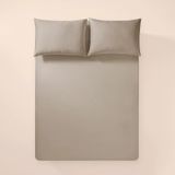 Penelope Pure Serisi 120x200 cm Taş Rengi Pamuk Percale Lastikli Çarşaf