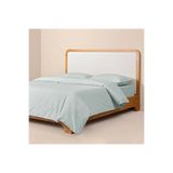 Penelope Pure Serisi 240x220 cm Mavi Pamuk Percale Nevresim Seti