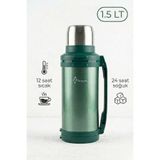 Penguen 1.5 Litre Avcı Termos Vakumlu Çelik Termos Kamp Piknik Çay Kahve Termosu SUS304 BPA Free