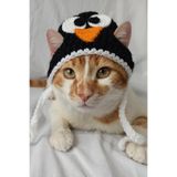 Penguen Bere Örgü Kedi Köpek Şapkası Evcil Hayvan Şapkası Pet Aksesuarları