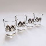 Penguen Çift 12'li Shot Bardağı - Siyah - Beyaz - Gri - 45 cc