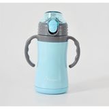 Penguen Çocuk Termosu - 280 ml | Sızdırmaz Çift Cidarlı, Vakum Yalıtımlı | Paslanmaz Çelik Pipetli Termos - Mavi