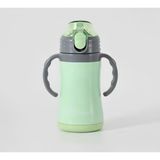 Penguen Çocuk Termosu - 280 ml | Sızdırmaz Çift Cidarlı, Vakum Yalıtımlı | Paslanmaz Çelik Pipetli Termos - Yeşil