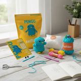 Penguen Figürlü Örgü İpi Seti – DIY Hobi Seti Kolay Başlangıç