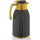 Penguen PNG-7004 1,5 Lt Siyah Oluklu Cam Termos Çift Katmanlı Yalıtım ve Taşıma Kolaylığı - Altın