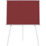 Penguen Teleskopik Ayaklı Bordo Kumaşlı 90x120 cm Pano
