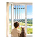 PenGüven 5 Çubuklu- Ayarlanabilir Portatif Pencere Korkuluğu (min 85 cm - max 155 cm) Pencere Güvenlik Sistemleri-Antrasit