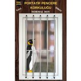 PenGüven 5 Çubuklu- Dikey- Normal Boy(85-130 CM)- Beyaz Portatif Pencere Korkuluğu- Güvenlik Sistemleri