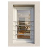 PenGüven 5 Çubuklu- Yatay- Beyaz- (45-80 CM) Portatif Pencere Korkuluğu- Çocuk Güvenlik Sistemleri