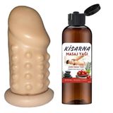 Penis Boyu Uzatıcı Prezervatif Tırtıklı Model Çilek Kokulu 100 Ml Masaj Yağı