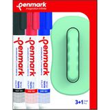 Penmark 3 Adet Tahta Kalemi Seti Silgi ile Standart Fonksiyonlar Sunar - Çok Renkli