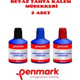 penmark 3 Renk Beyaz Tahta Kalemi Mürekkebi 100 Ml Kırmızı-mavi-siyah