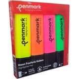 Penmark 4 Renk Neon Fosforlu Kalem Seti 4'lü Paket