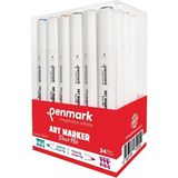 Penmark Art Marker Dual Nib Fırça Uç + Kesik Uç 24 Renk Set (Yerli Üretim)