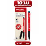 Penmark Asetat Kalemı M Kırmızı Hs-206 10 Lu Kutu