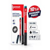 Penmark Asetat Kalemı M Sıyah Hs-206 10 Lu Kutu