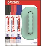 Penmark Beyaz Tahta Kalemi 3lü Set ve Silgi HS-305-TK-3S - Çok Renkli
