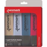 Penmark Fosforlu Kalem 4 Renk Set Tropik 1-5 mm Uçlu Kalemler 4 Adet Türkiye Üretimi